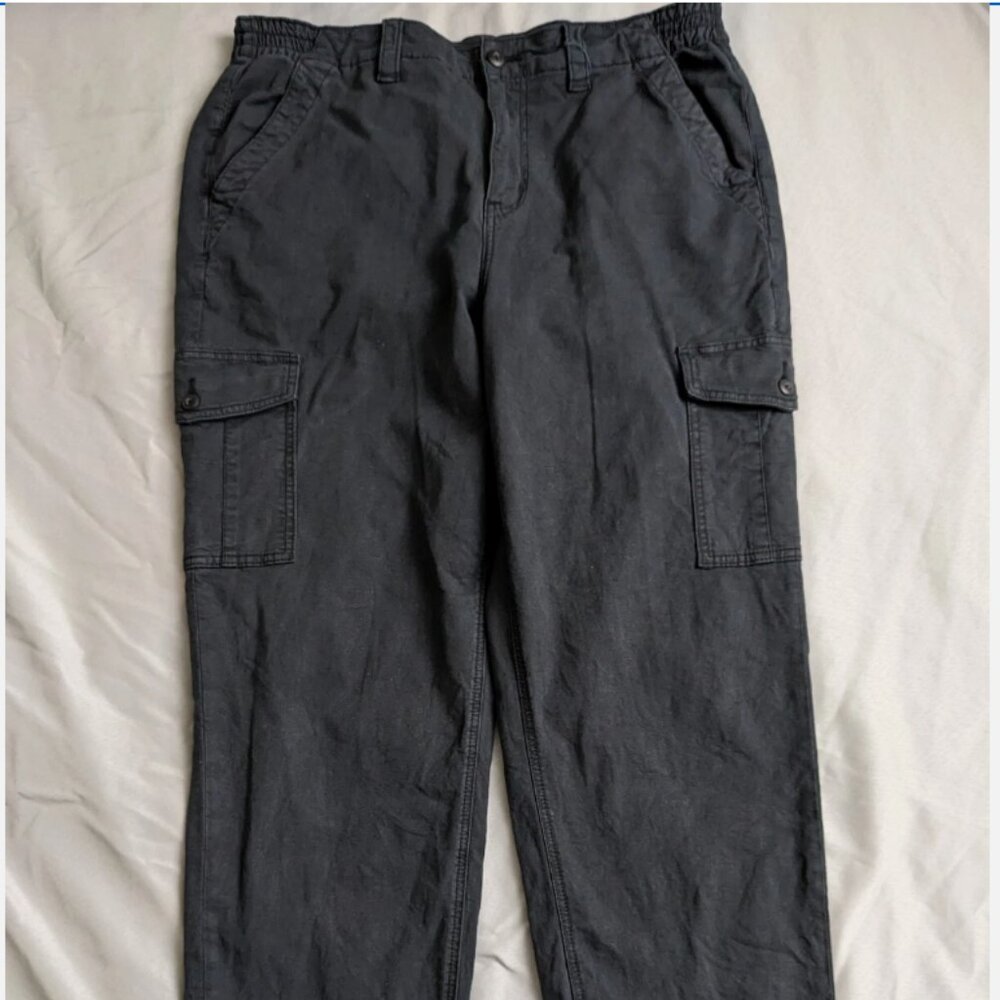 AMERICAN EAGLE Stretch Black Straight Leg Cargo PANTS Sz. 16